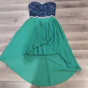 Sequence high low dress